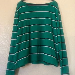 Charlotte Russe 3X Striped Long Sleeve Tee